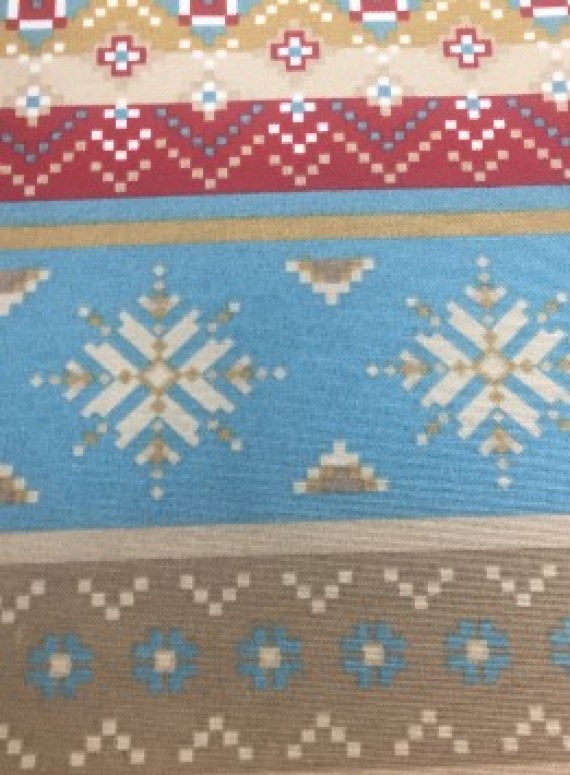Ткань для штор с принтом снежинок.